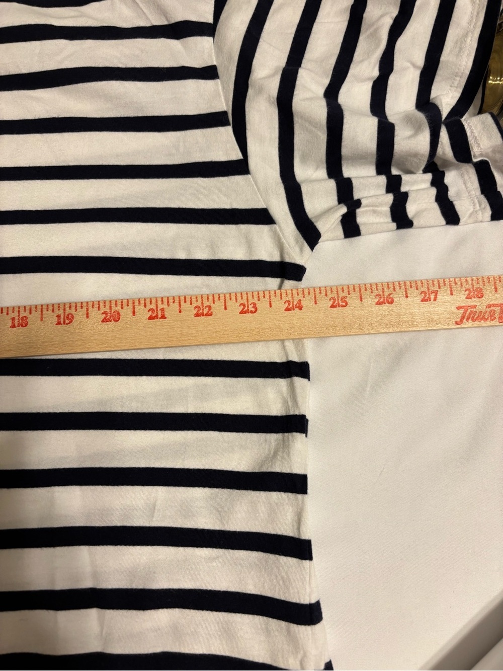 Talbots Plus 2X Black White Striped Cotton Tee Shirt Nautical - Picture 4 of 7